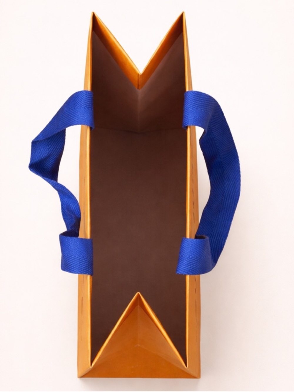 Louis Vuitton Orange Shopping Gift Bag Blue Handles 9.75 x 14 - Picture 7 of 7
